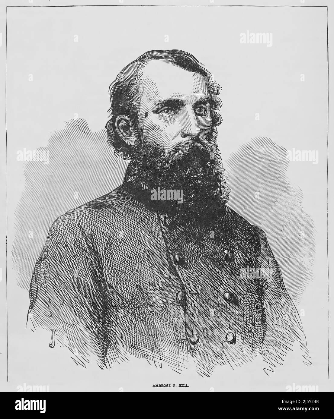 Portrait of Ambrose Powell Hill Jr., Confederate Army General in the American Civil War. 19th century illustration Stock Photo