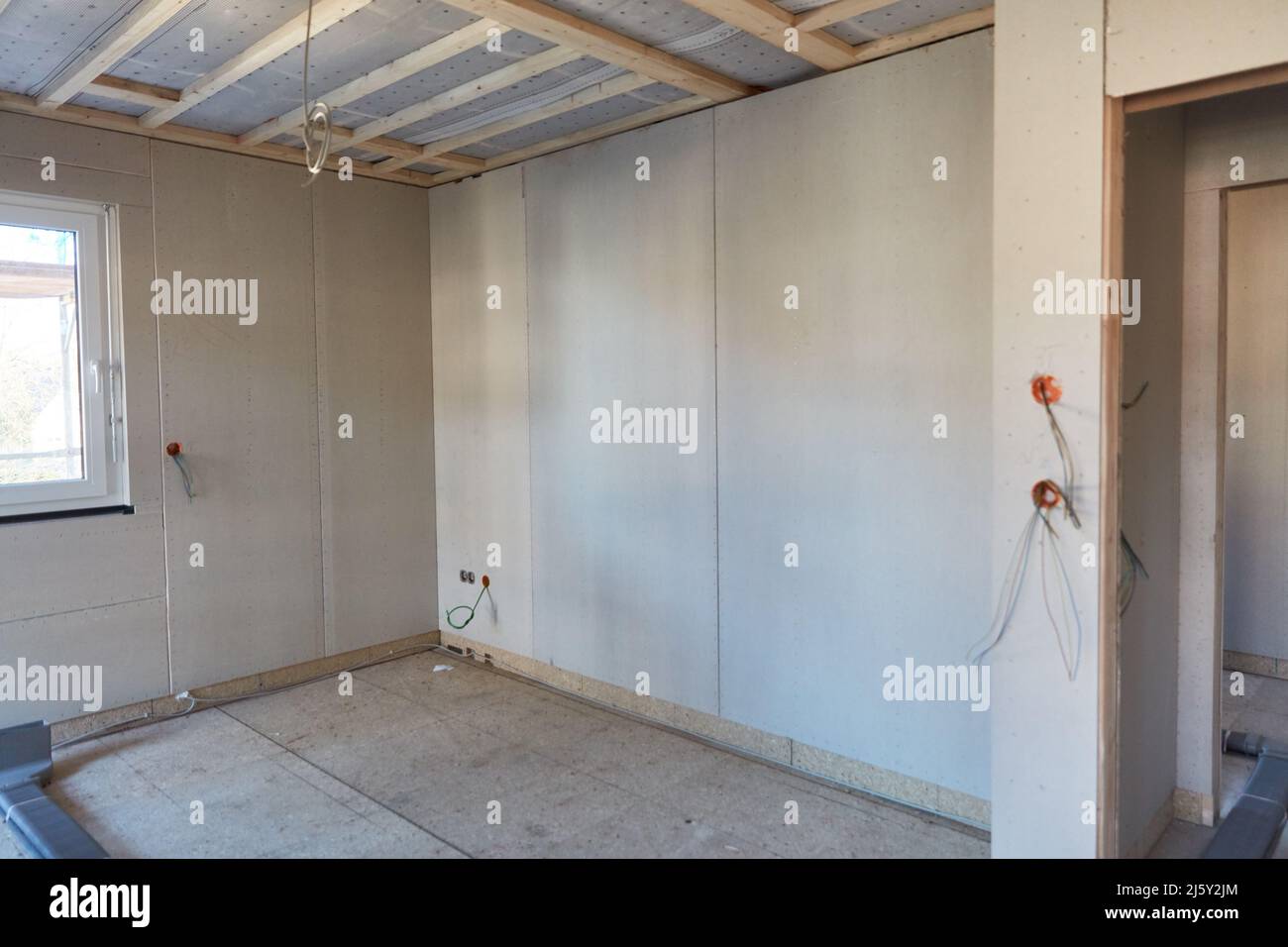 Room Construction Example Interior of room on construction site of house building new ...
