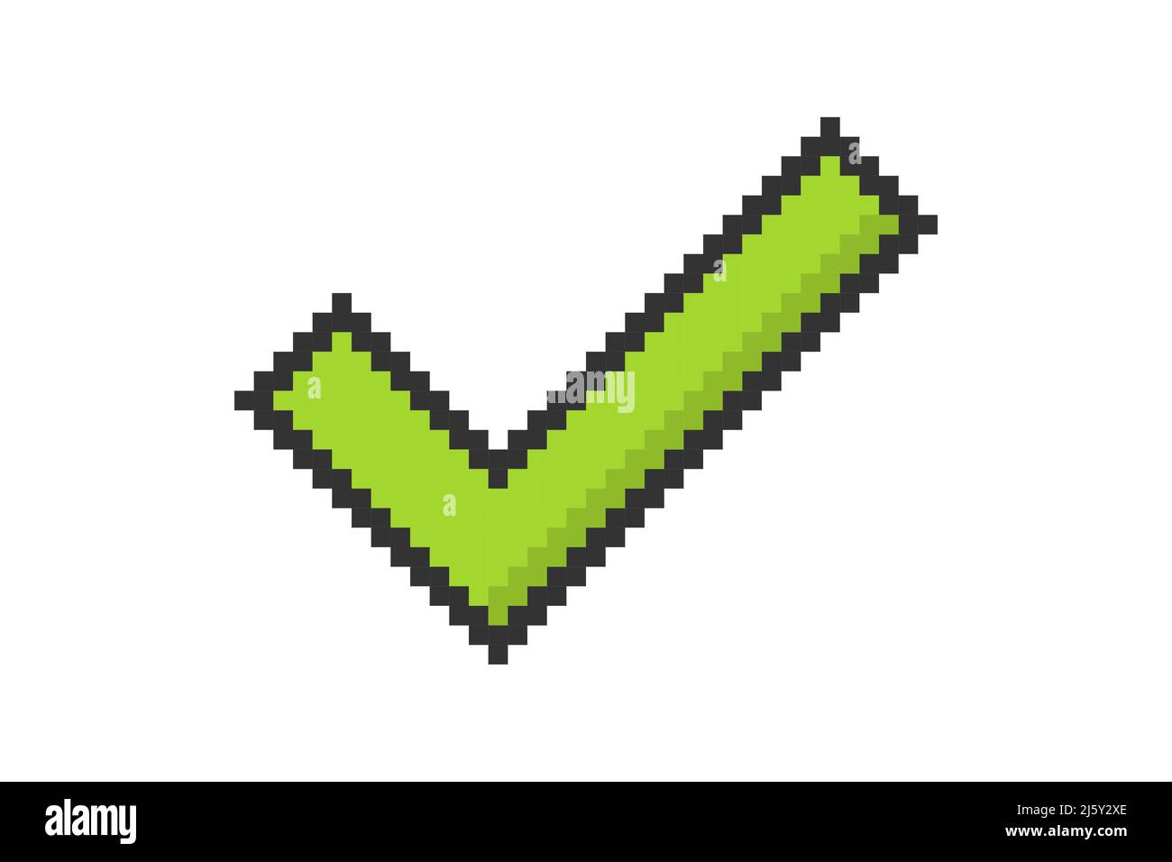 Pixel check mark icon simple design Stock Vector