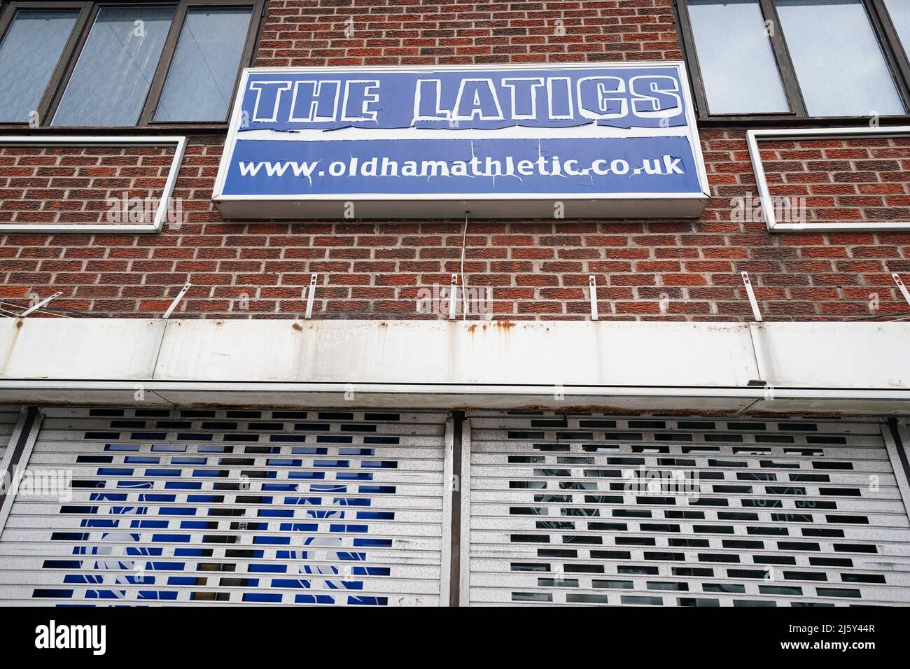 A general view of Boundary Park, home of Oldham Athletic A.F.C. Picture date: Tuesday April 26, 2022. Stock Photo