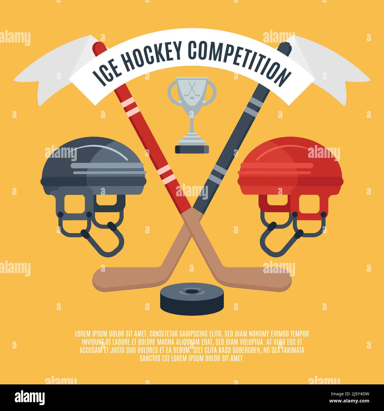Winter sport season ice hockey competition award announcement flat