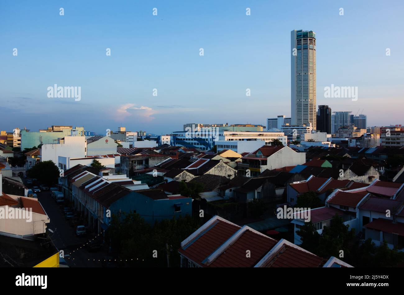 GEORGE TOWN, MALASIA – JANUARY 30, 2020 the Komtar and roof tops of the city Stock Photo