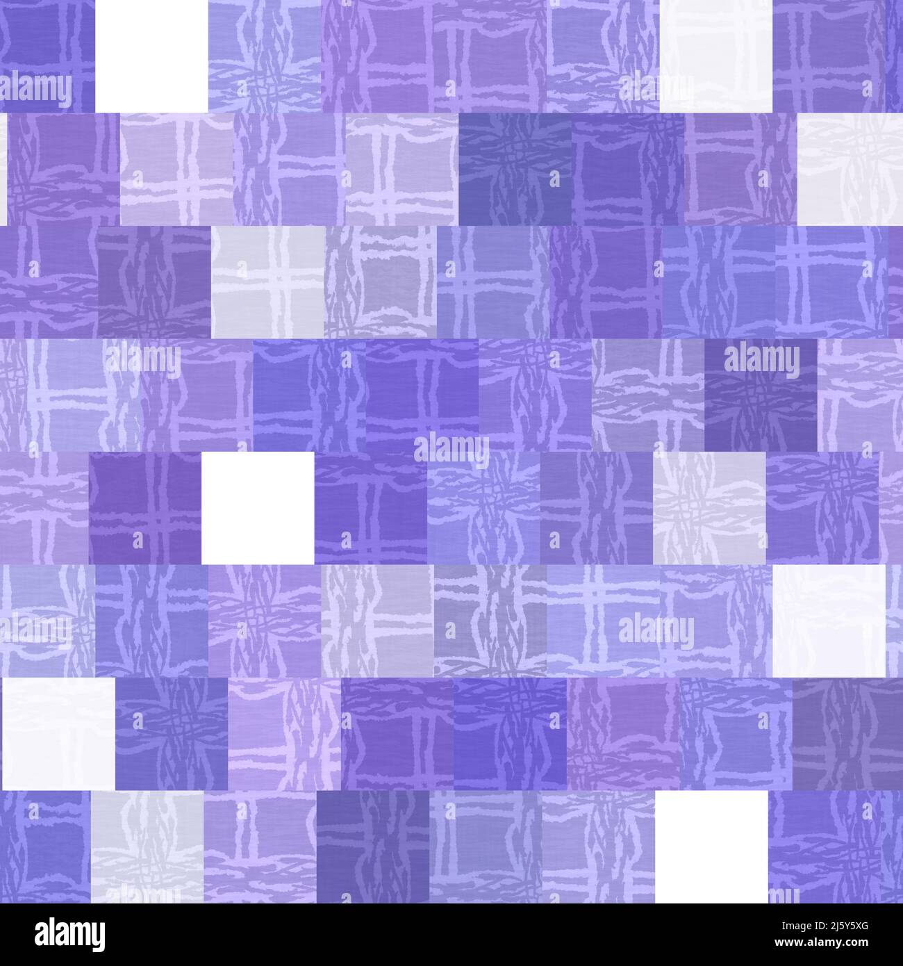 Random patchwork purple mosaic pixel grid seamless pattern. Modern ...