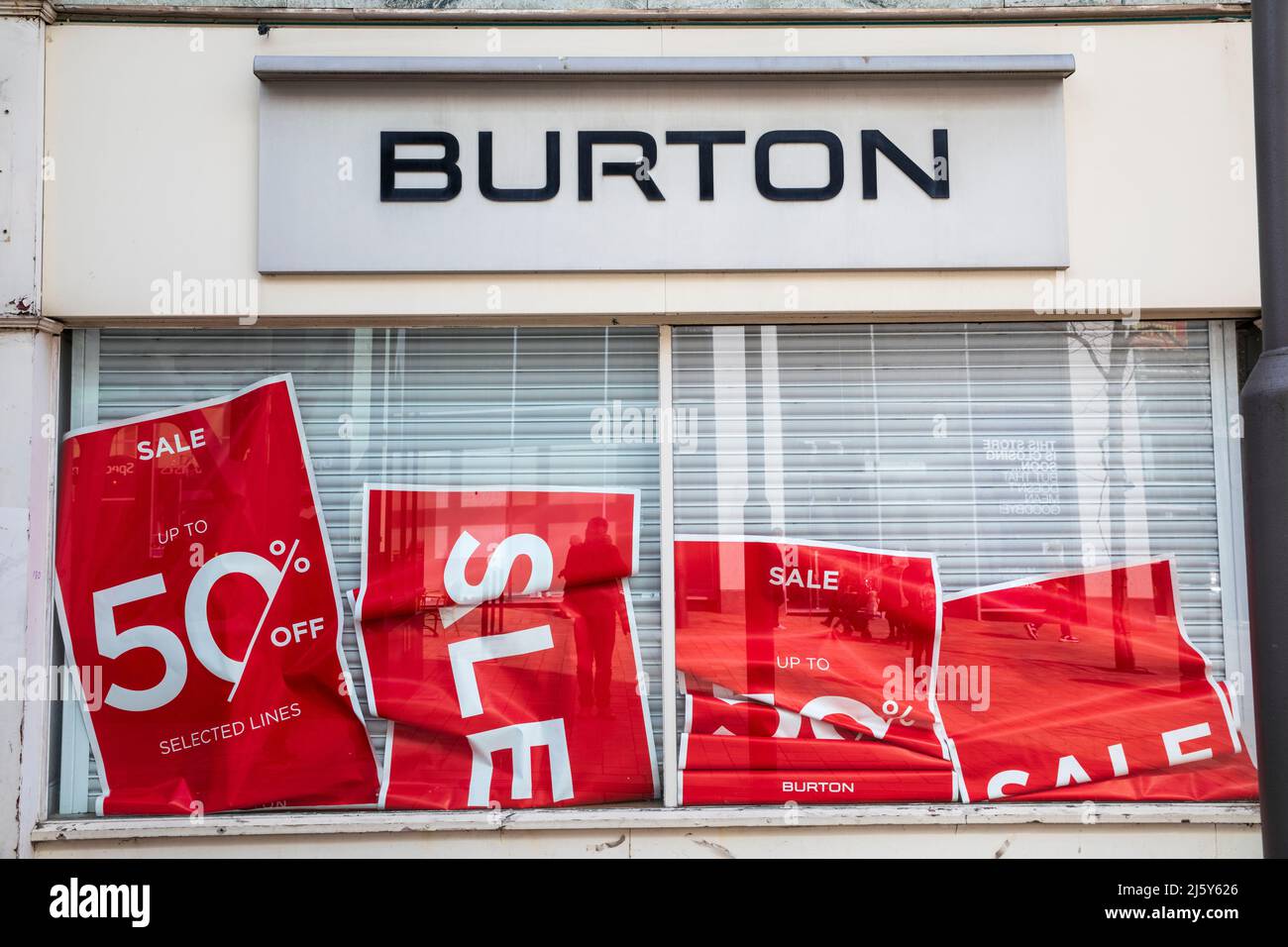 Burton shop, Sheffield City Centre. Stock Photo