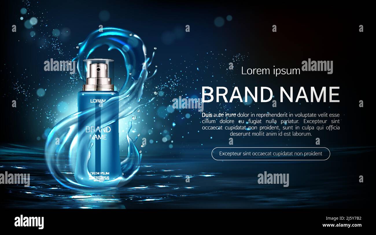 Cosmetics bottle anti aging product tube with infinity water splash