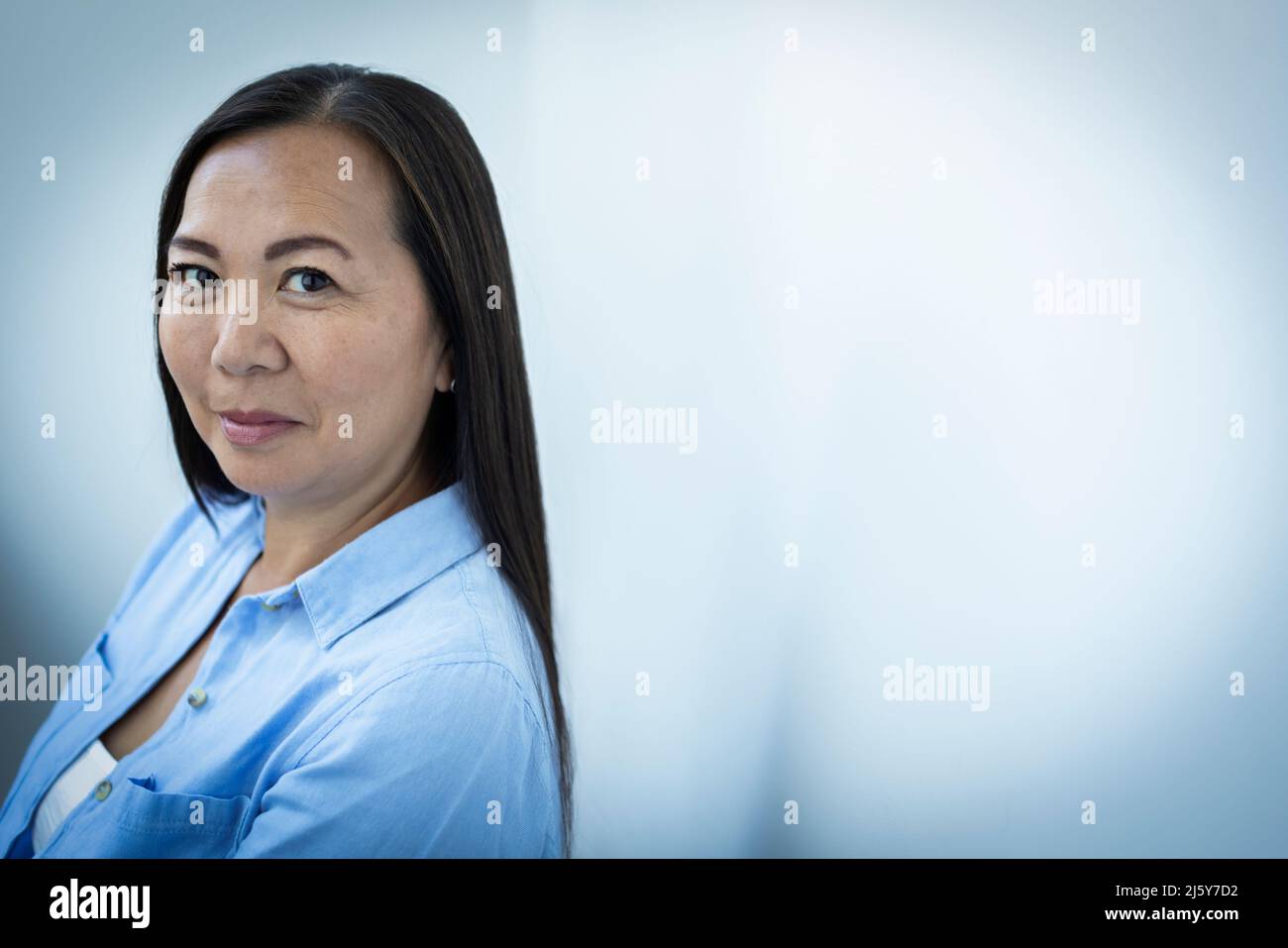 Portrait confident businesswoman Stock Photo