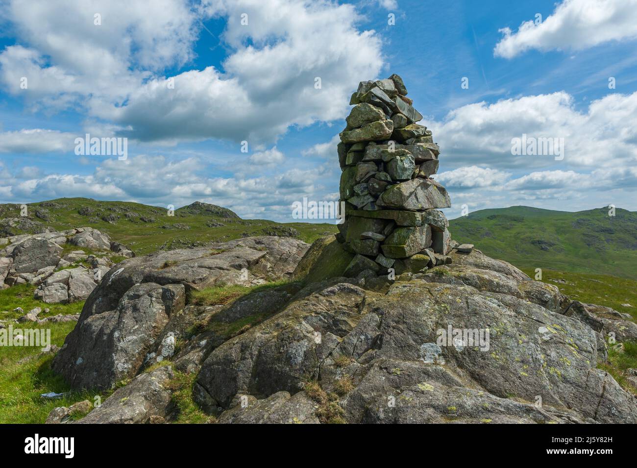 Cairn on White Pike in the Ulpha Fells of Western Cumbria Stock Photo