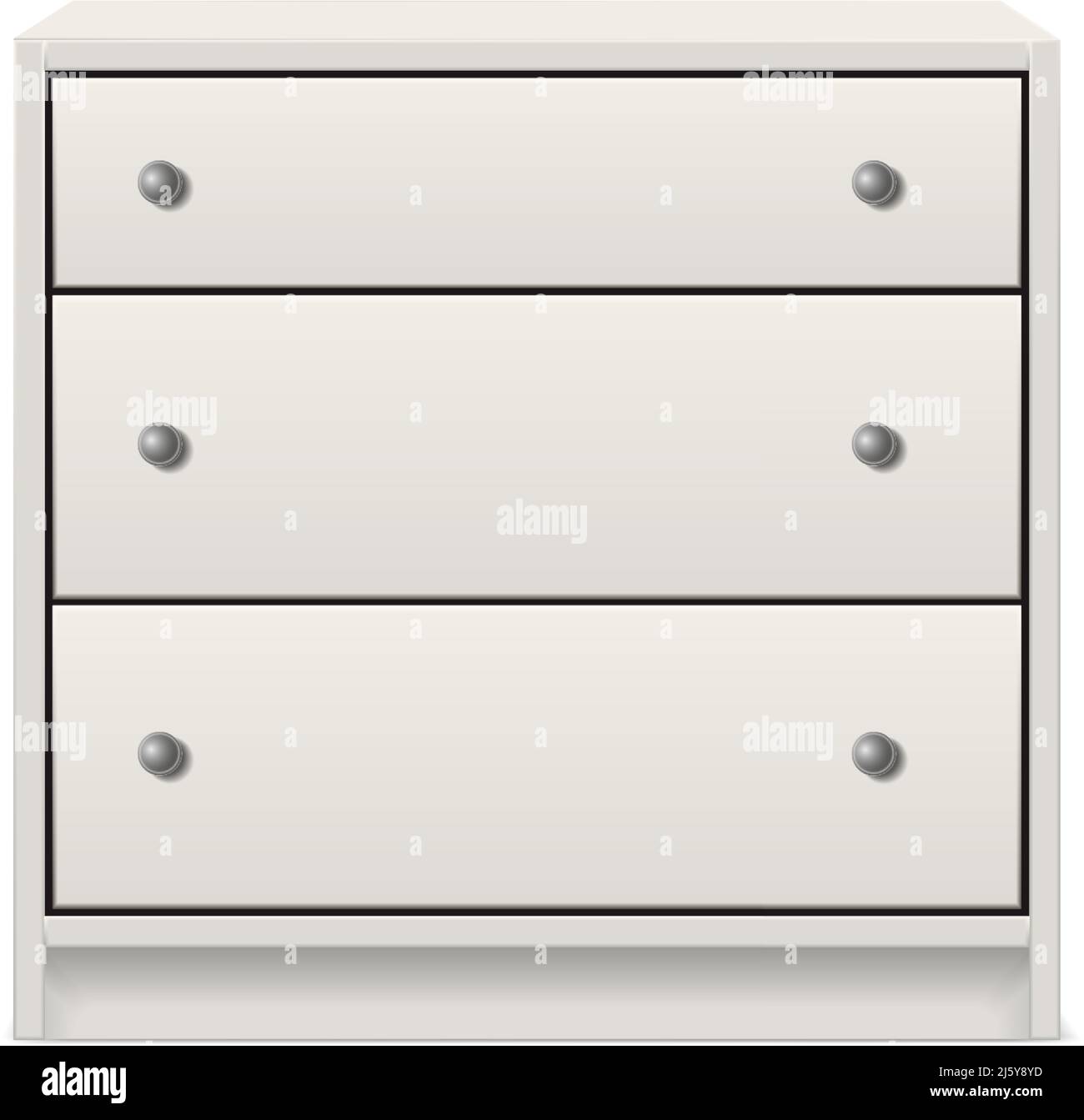 3d realistic vector icon. White chest of drawers Stock Vector Image ...