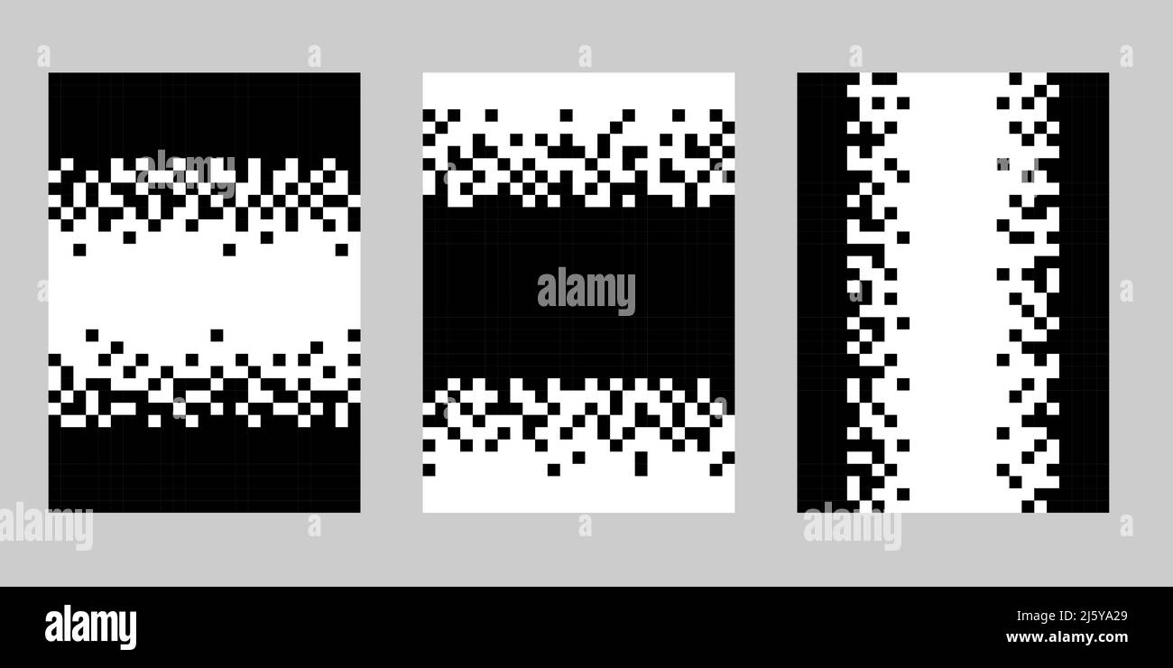 Pixel halftone background set simple design Stock Vector