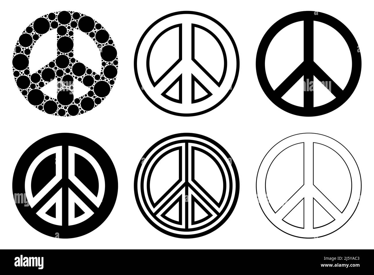 Set of different peace signs isolated on white Stock Photo Alamy