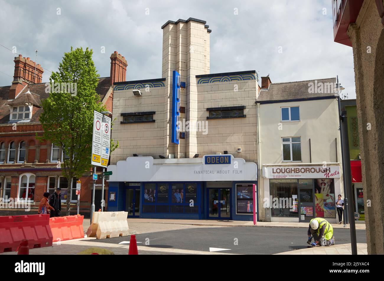 Art Deco style store frontage in Loughborough town center Stock Photo