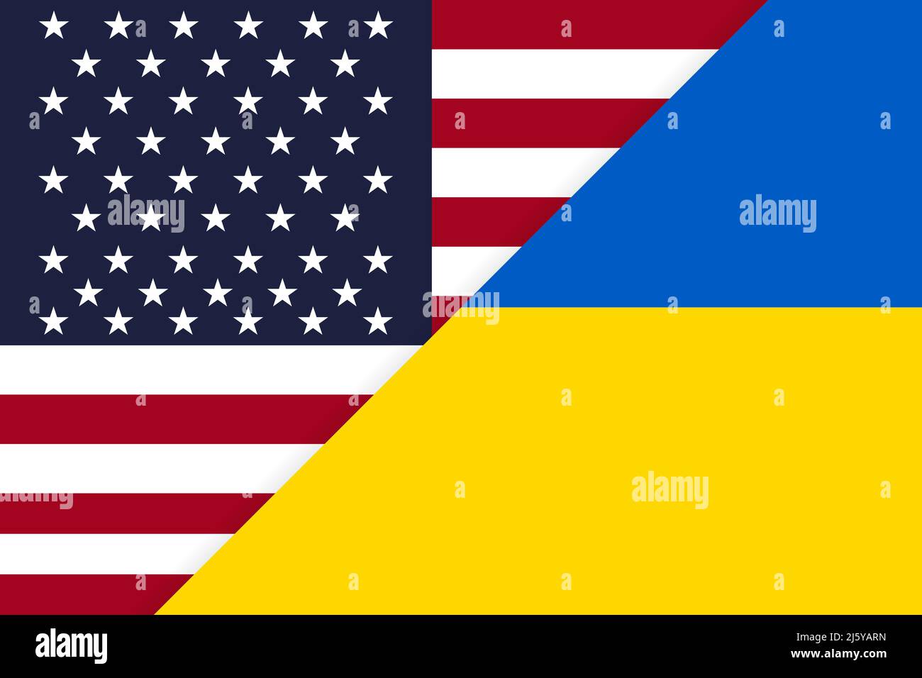 United States and Ukraine flags Stock Vector