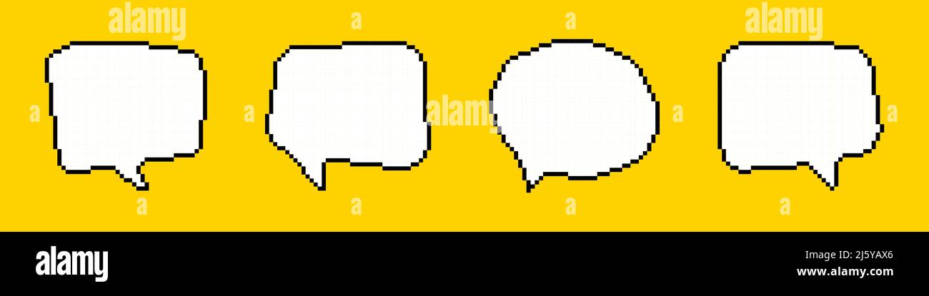 Pixel speech bubble icon simple design Stock Vector
