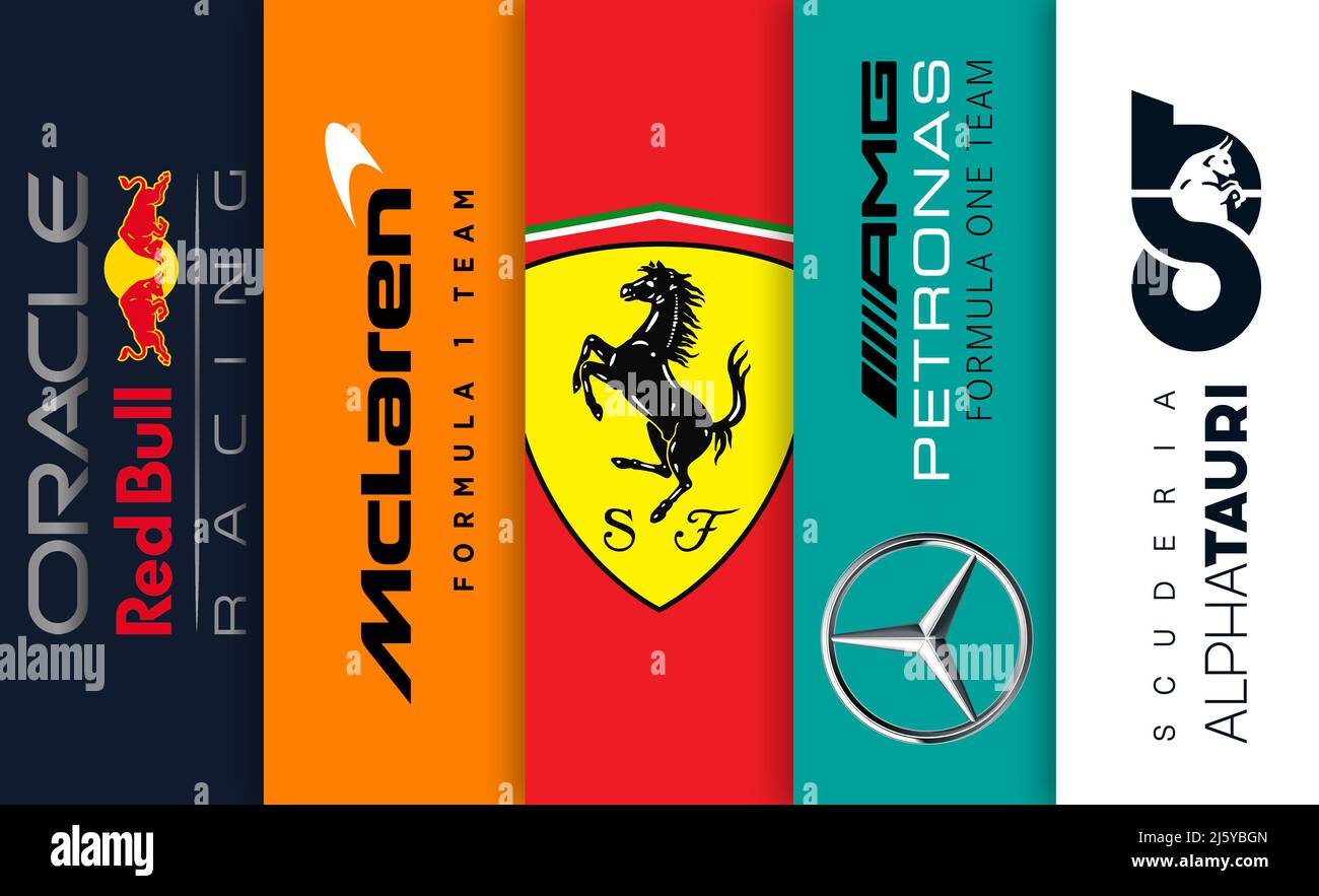 Formula 1 racing teams Stock Photo