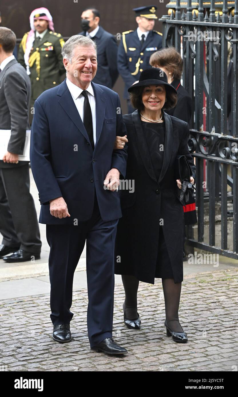 Photo Must Be Credited ©Alpha Press 079965 29/03/2022 Crown Prince Alexander and Crown Princess Katherine of Serbia at Service of Thanksgiving for HRH The Prince Philip Duke of Edinburgh held at Westminster Abbey in London. Stock Photo