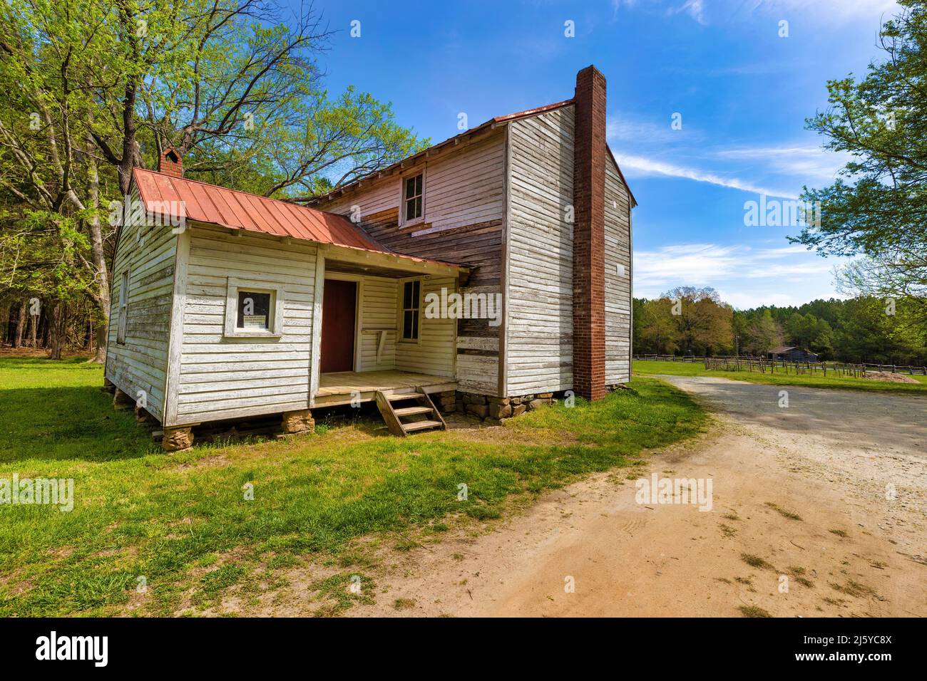 Durham, North Carolina, USA - April 13, 2022:  The Hart House.  Once a slave house then renovated by the Hart Family who were once slaves then became Stock Photo