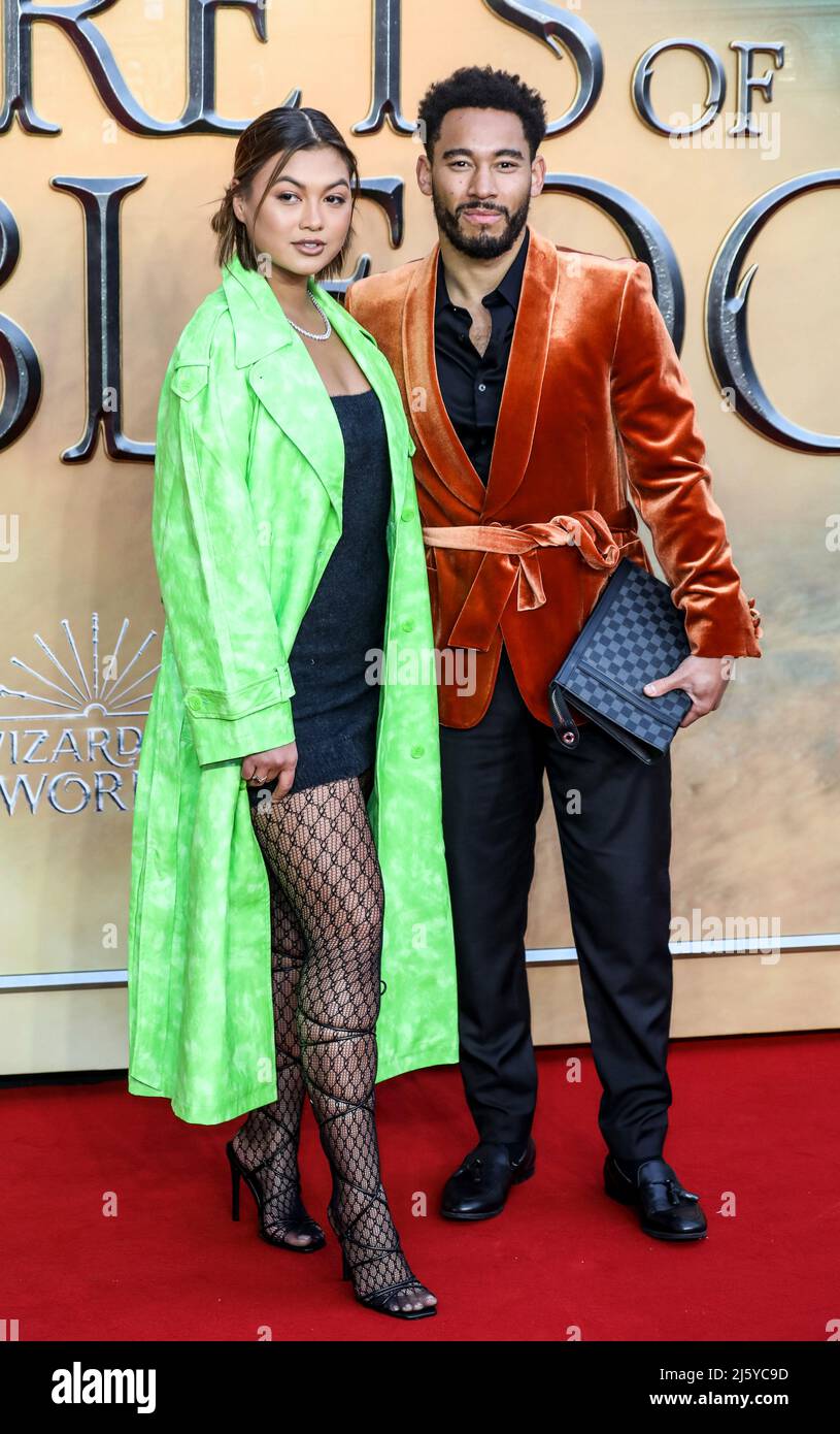 Photo Must Be Credited ©Alpha Press 085001 29/03/2022 Ruby Wong and Josh Denzel At The Fantastic Beasts The Secrets of Dumbledore World Premiere at the Royal Festival Hall in London Stock Photo