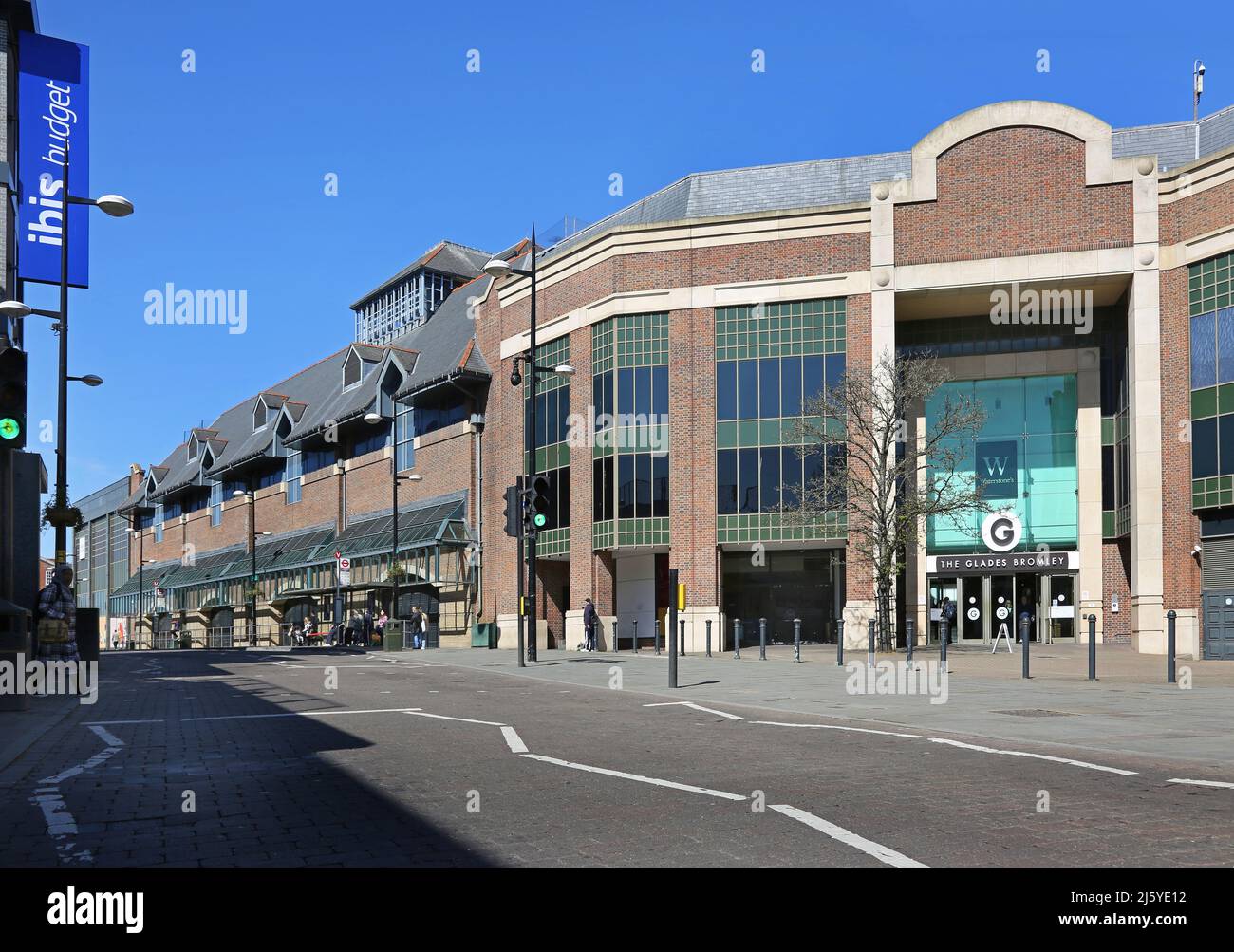 Elmfield Road entrance to The Glades shopping centre in Bromley town centre London, UK Stock