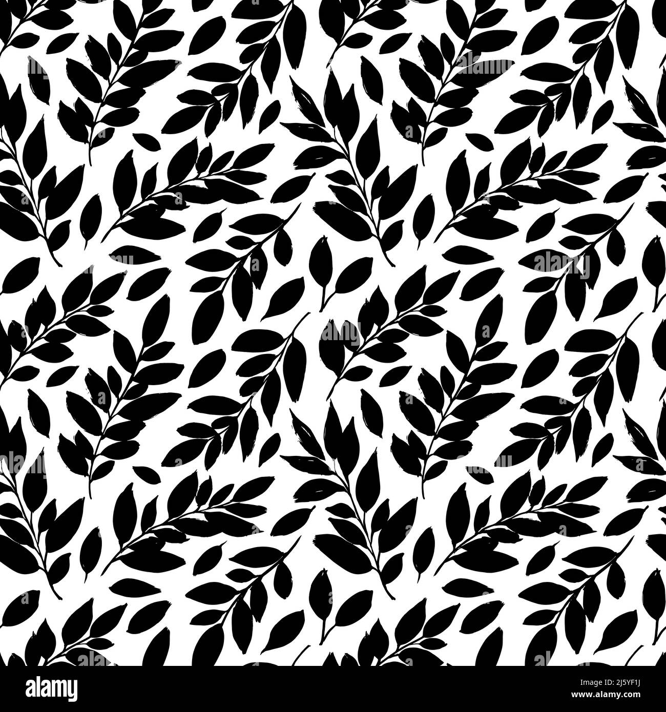 Abstract hand drawn leaves seamless vector pattern Stock Vector Image