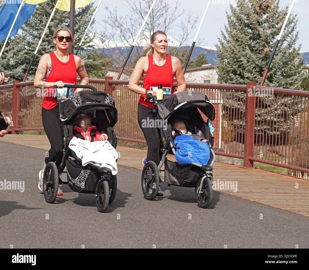 Runners in the annual Salmon Run, a charity event held each spring in