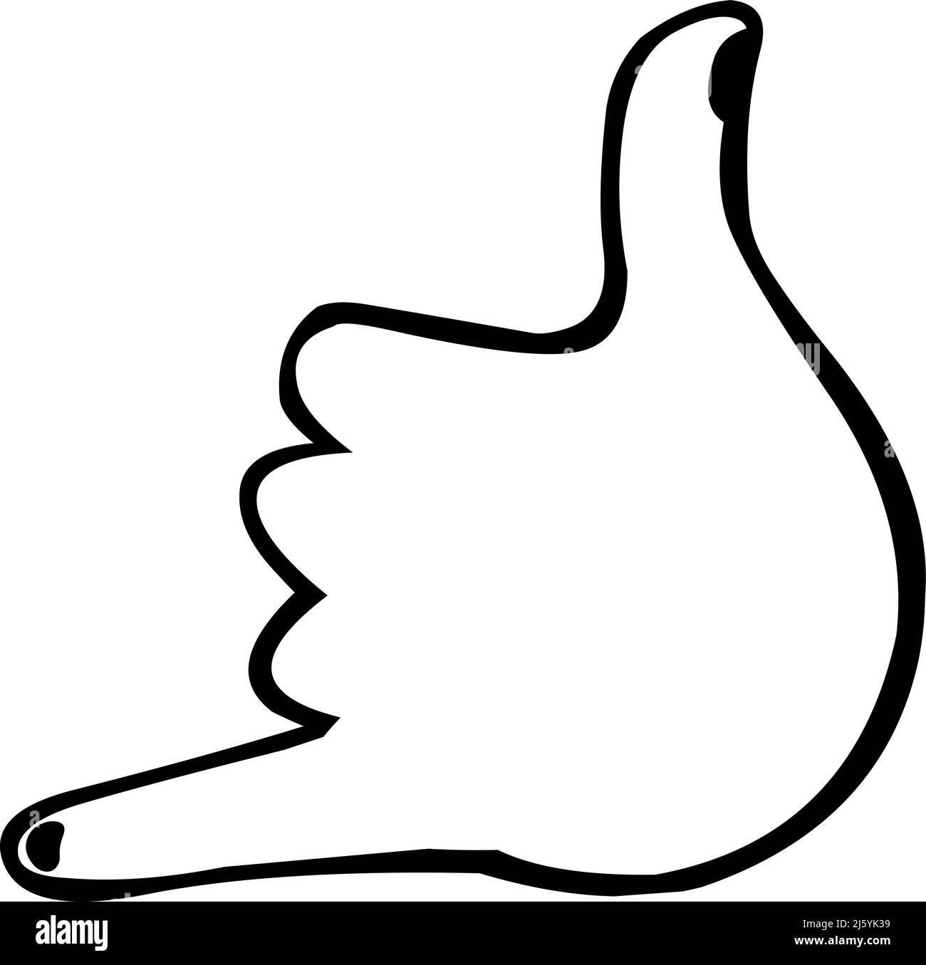 Vector illustration of a hand doing the classic shake gesture, drawn in black and white Stock Vector