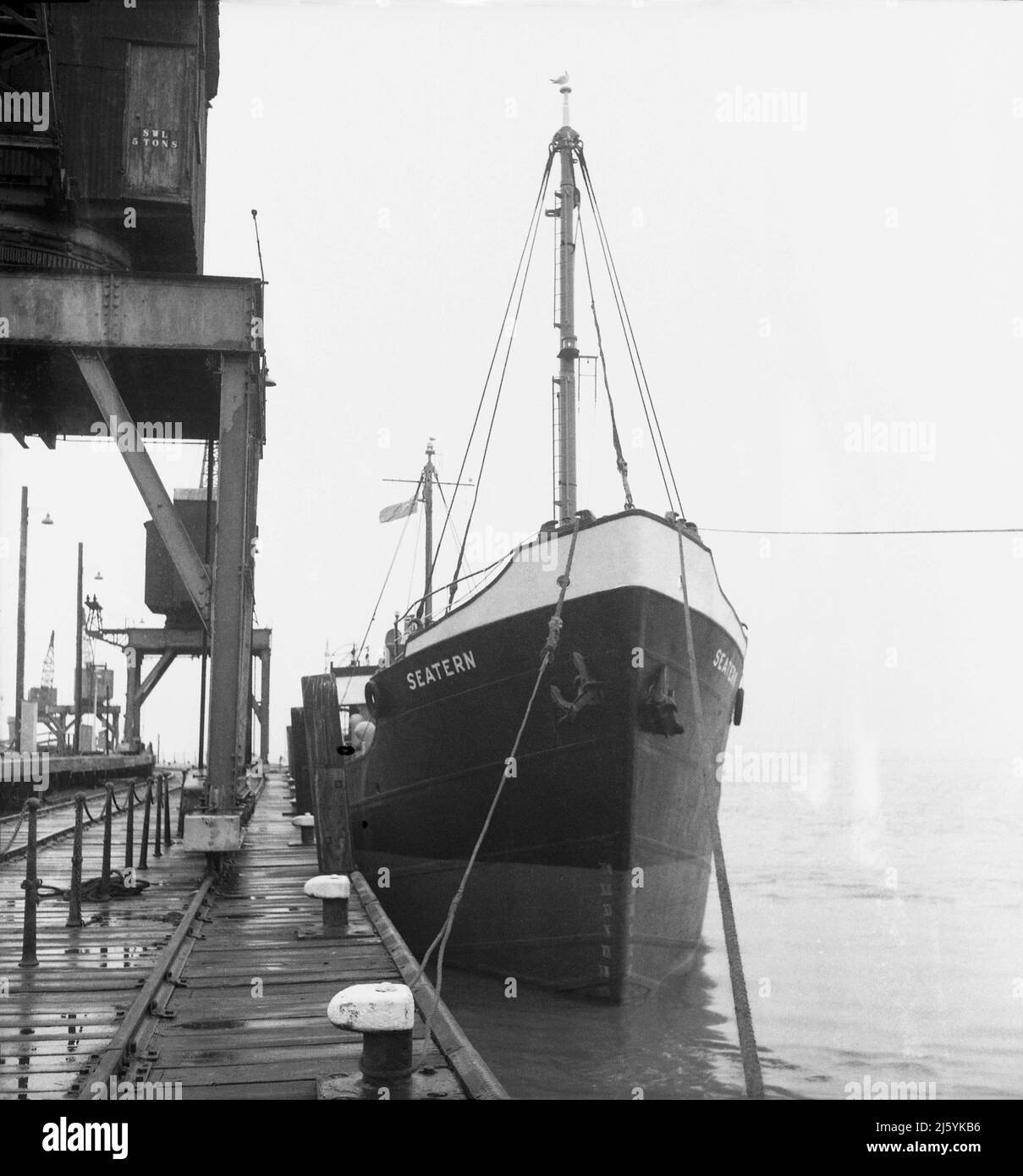 1960s, historical, cargo ship, 'Seatern' moored at Birkenhead docks, Merseyside, Liverpool, England, UK. Stock Photo