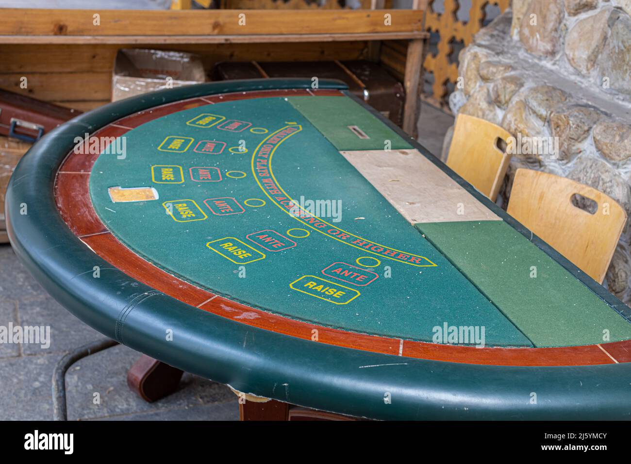 Moscow, Russia - April 20, 2022: old casino table. High quality photo Stock Photo