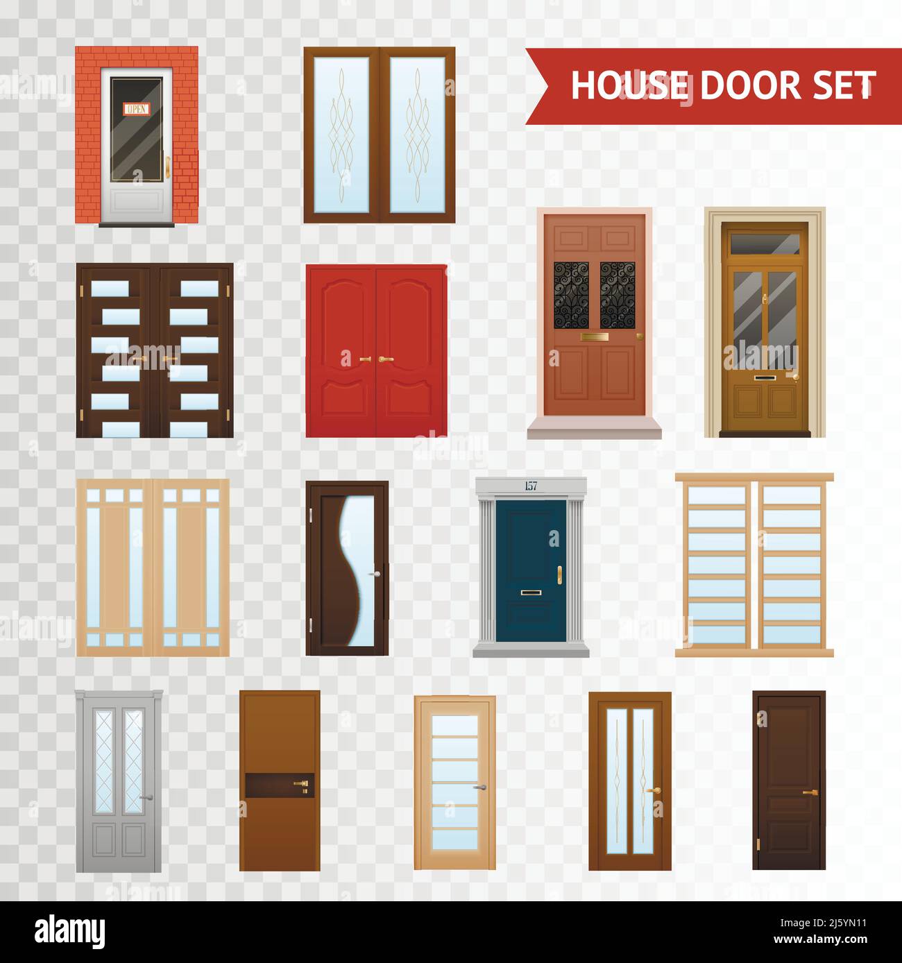 Open door house background flat design isolated Vector Image