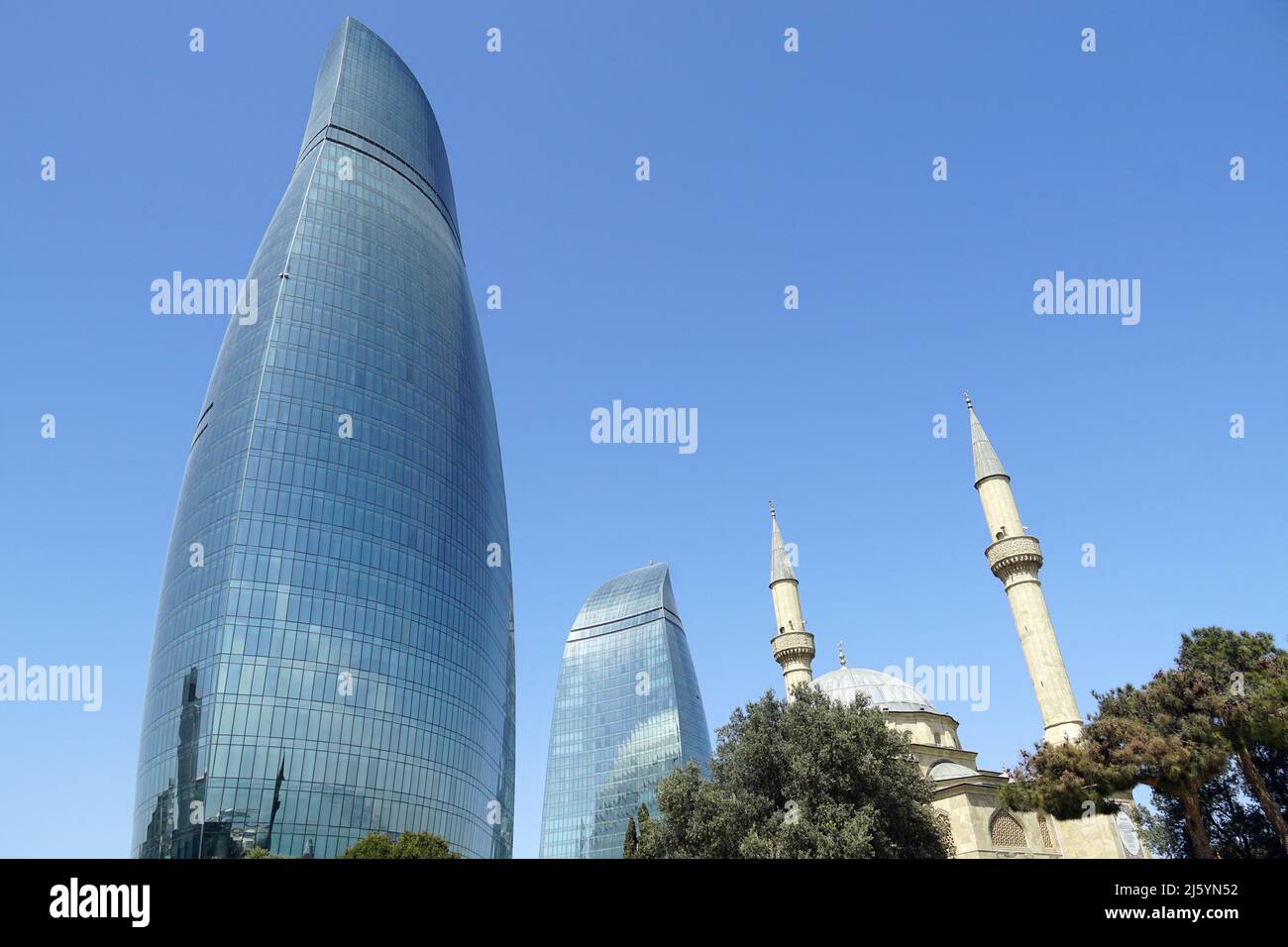 Flame Towers, Alov qüllələri, Baku, Bakı, Absheron Peninsula ...