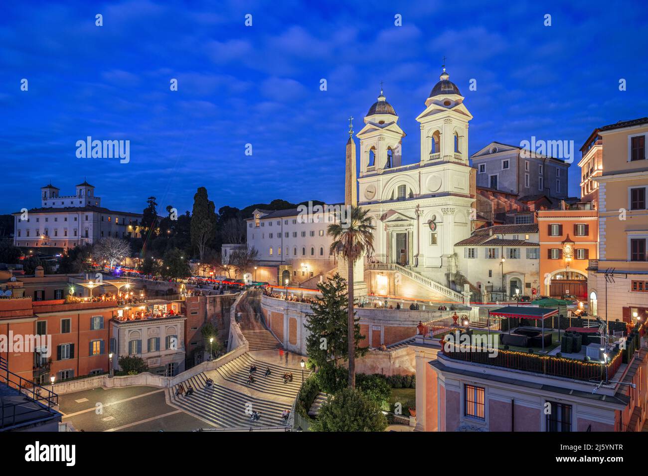 Rome, Italy at the Spanish Steps at dawn. Stock Photo