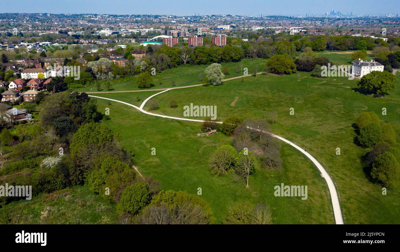 The South West End of Beckenham Place Park, including the Mansion Stock