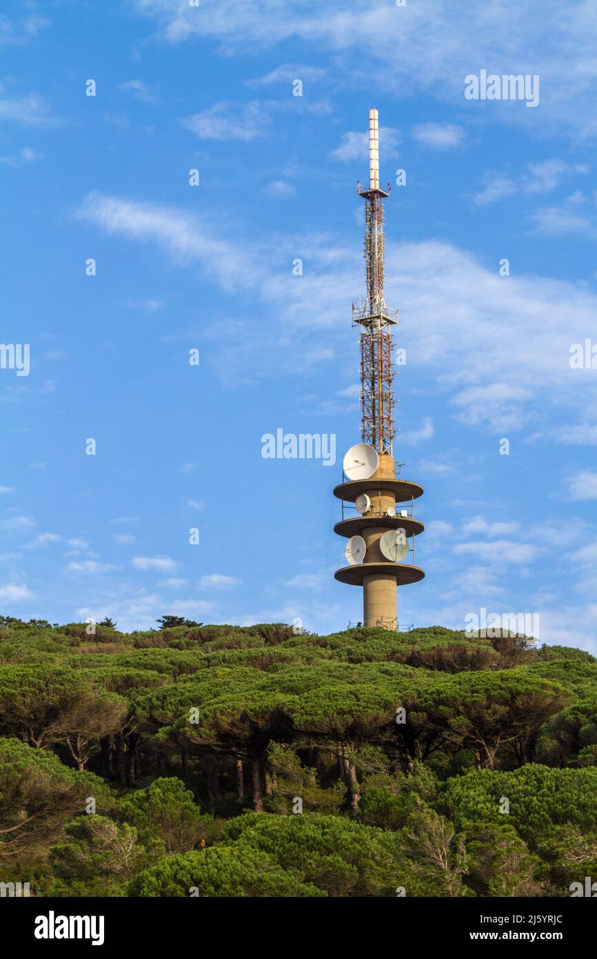 Communication Tower, Morocco Coast Stock Photo