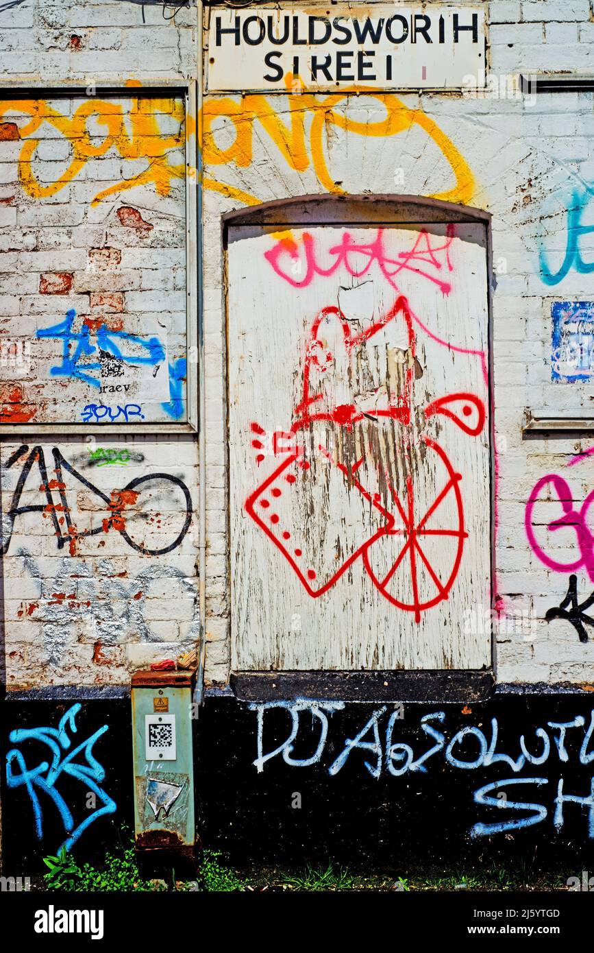 Graffiti, Houldsworth Street, Manchester, England Stock Photo