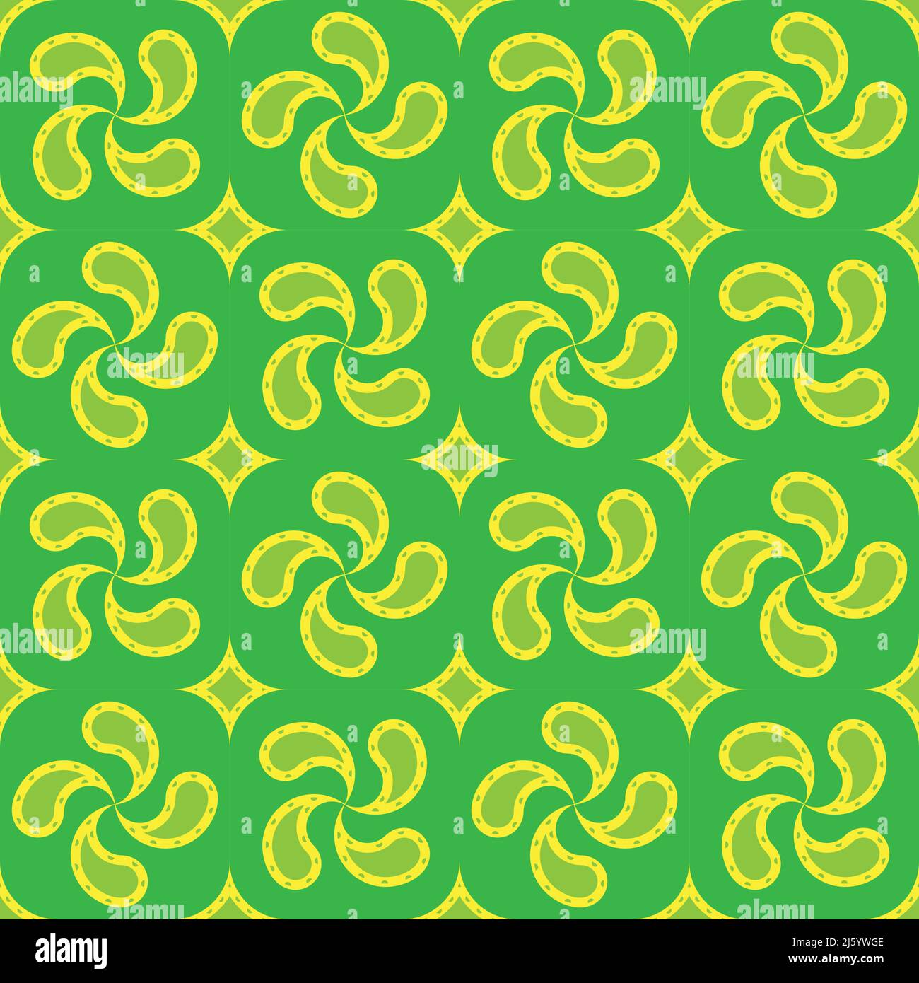 Seamless vector pattern with Basque cross Lauburu. Fabric textile print. Stock Vector