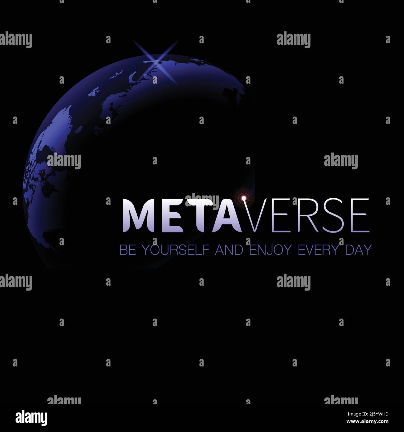 Metaverse text space background Stock Vector