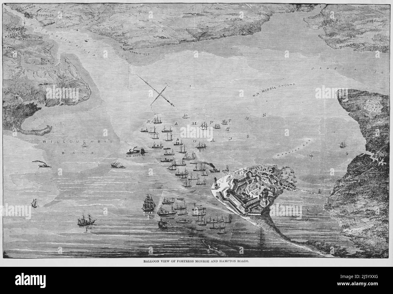 Battle of hampton roads map hires stock photography and images Alamy