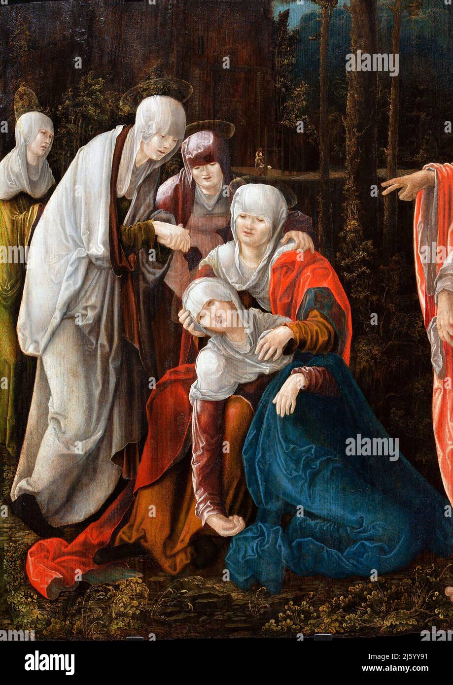 Christ taking leave of his Mother by the Austrian artist, Wolf Huber (c. 1485-1553), oil on fir, c. 1520 Stock Photo