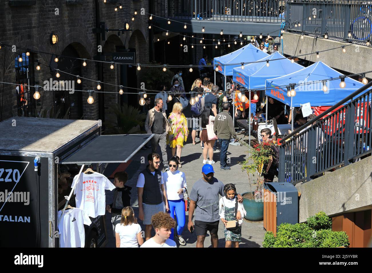 A warm sunny day on Lower Stable Street market on Easter Saturday, at