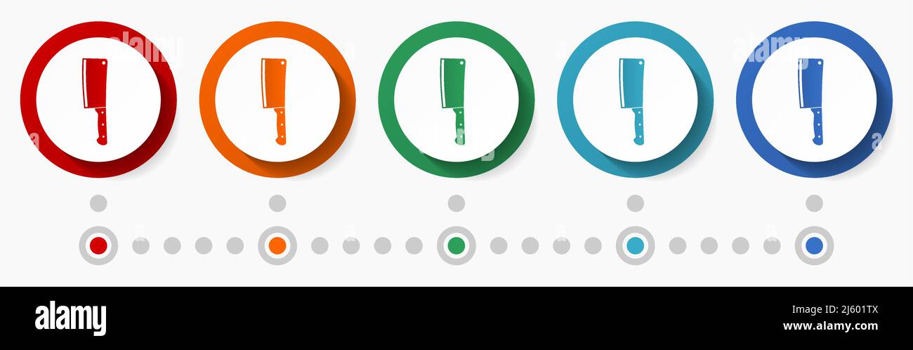 Knife, cleaver concept vector icon set, infographic template, flat ...