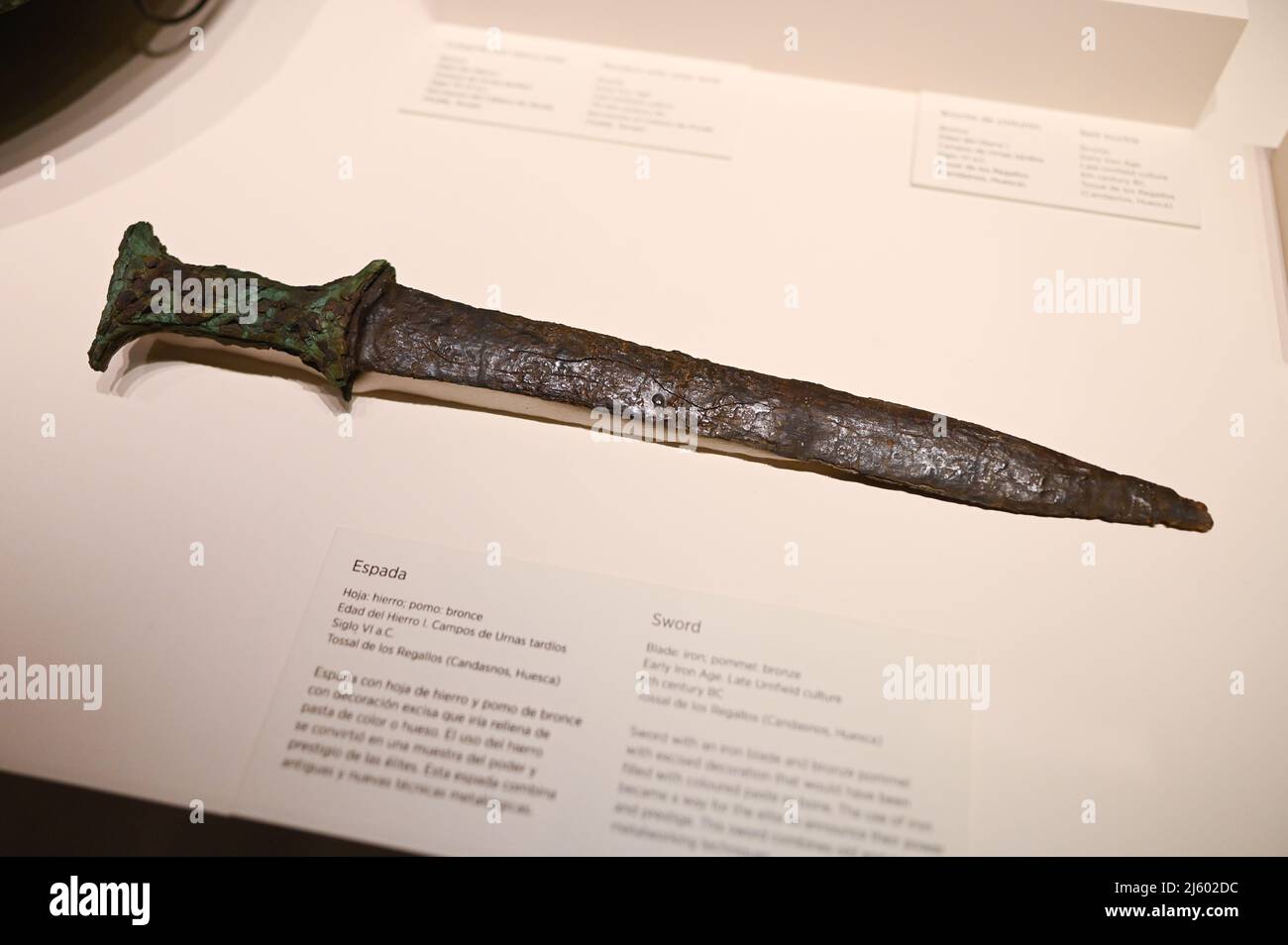 Sword. Bronze and Iron. Early Iron Age. 6th century BC, Huesca, Spain.    The National Archaeological Museum (MAN), which houses one of the world's mo Stock Photo