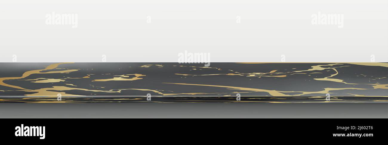 Dark yellow stone table top on white panoramic background - Vector illustration Stock Vector