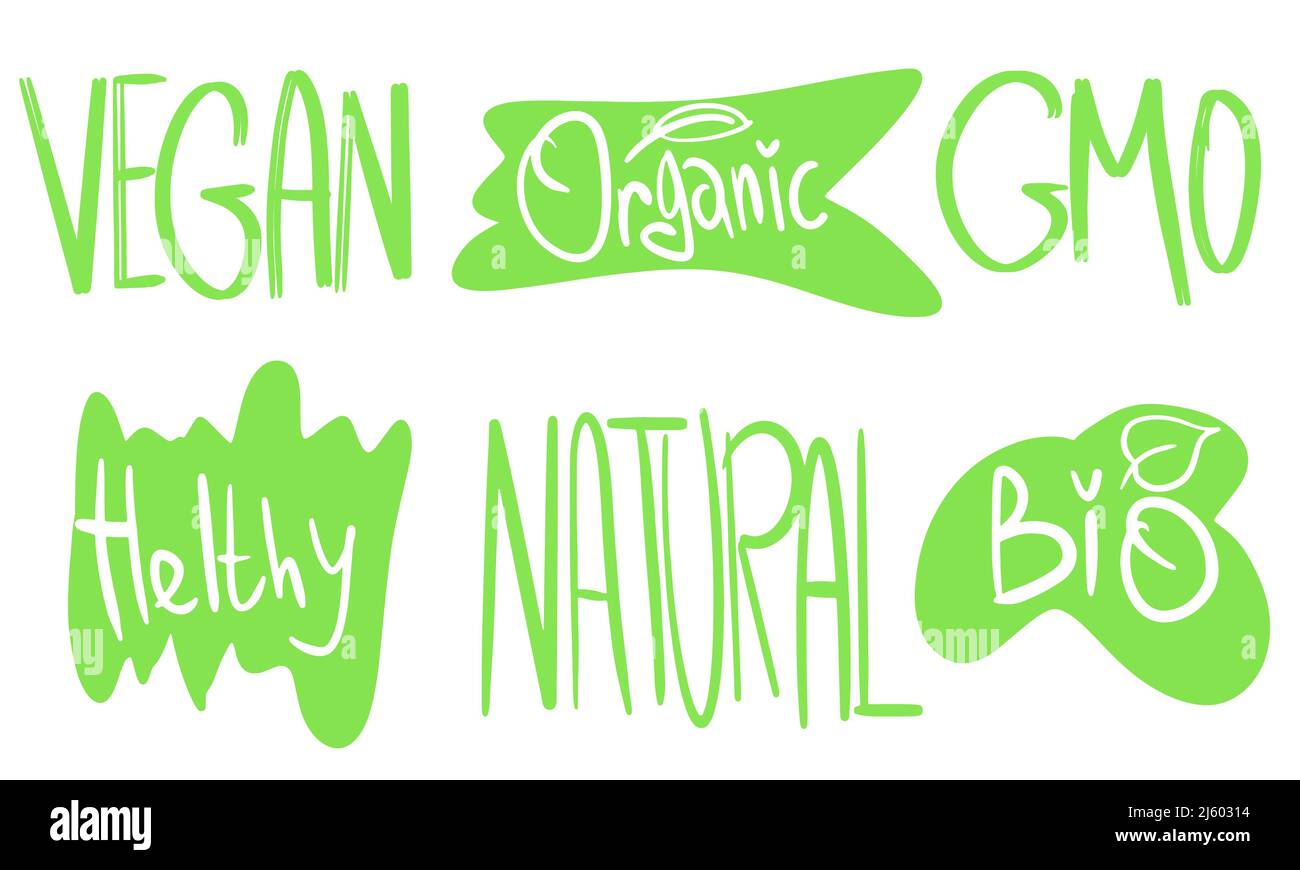 Vector Ecology icon set of organic food labels Stock Vector Image & Art ...