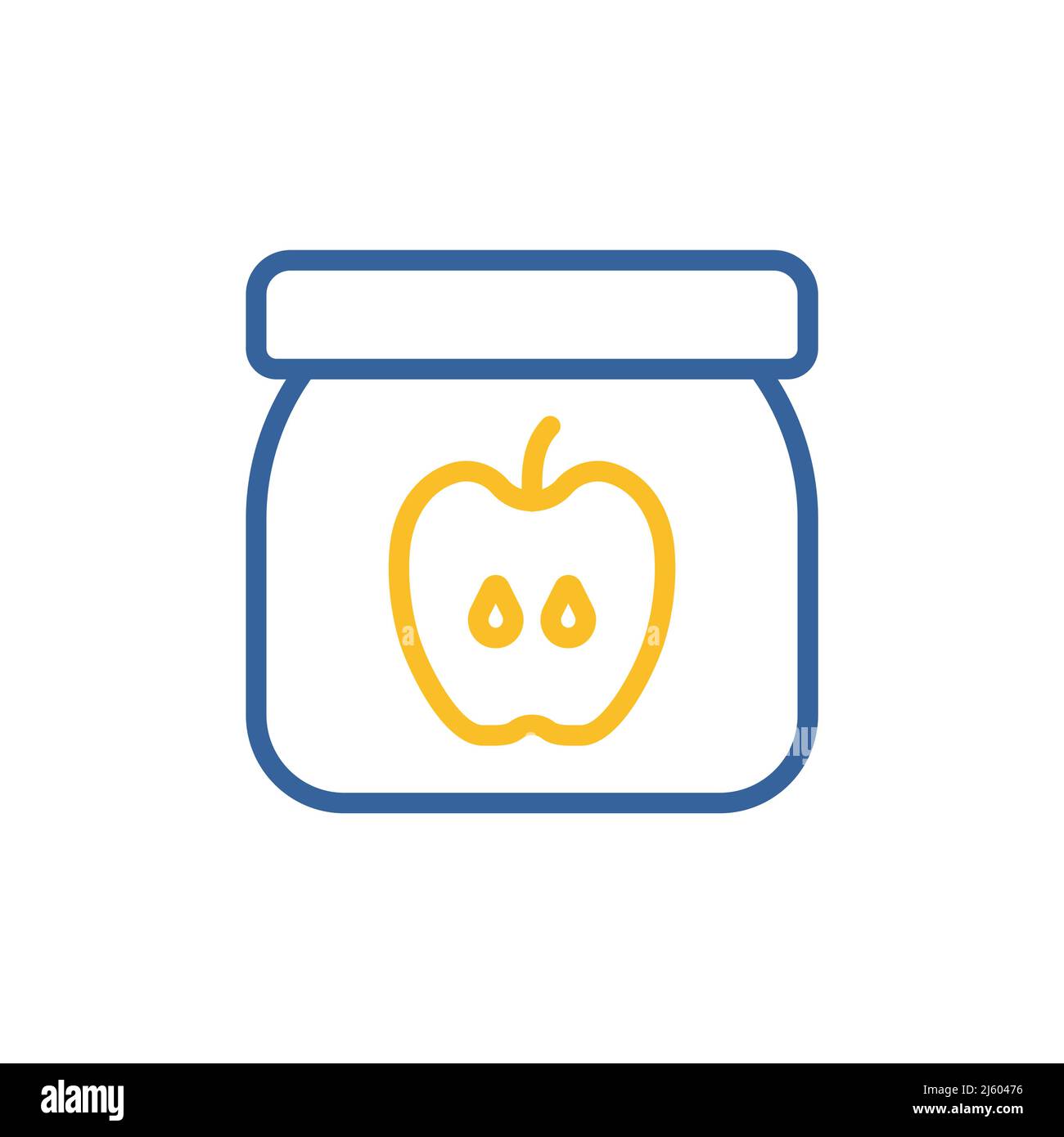 Jar of baby food with apple puree vector icon. Graph symbol for ...