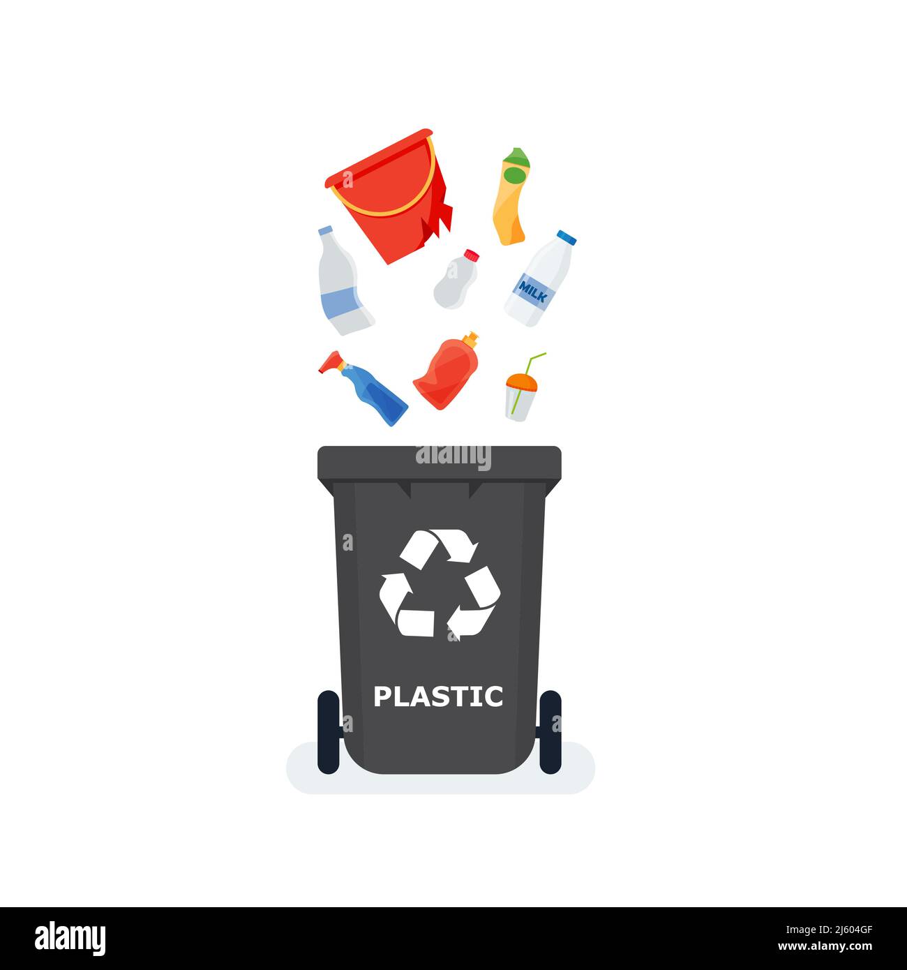 Free Vector  Set of separation garbage bins in cartoon style. trash types  segregation recycling concept.