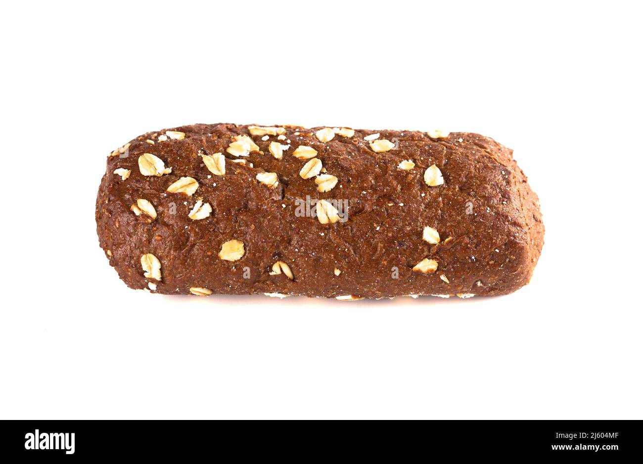 Brown Bread with Oats Isolated on a White Background Stock Photo