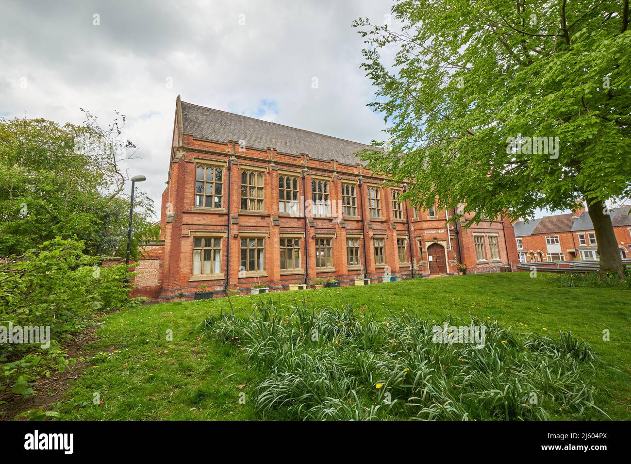 Old brick school house building in Loughborough, Leicestershire, UK