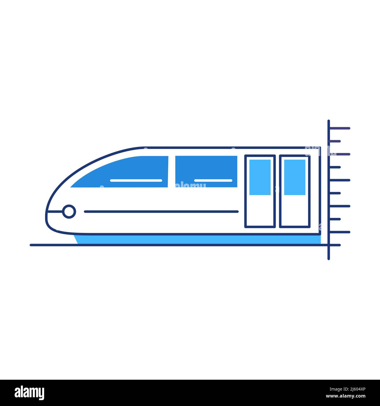 Vector illustration of cartoon train on white background. Stock Vector