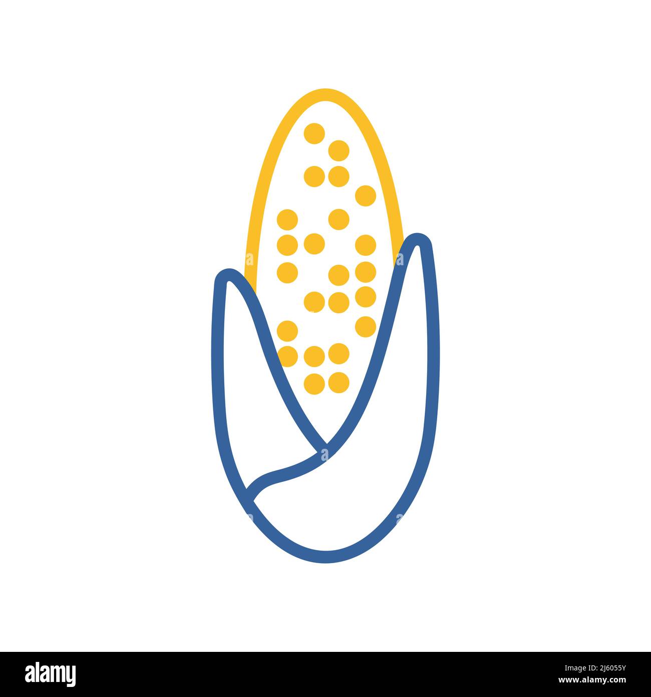 Corncob flat isolated icon. Agriculture sign. Graph symbol for your web ...