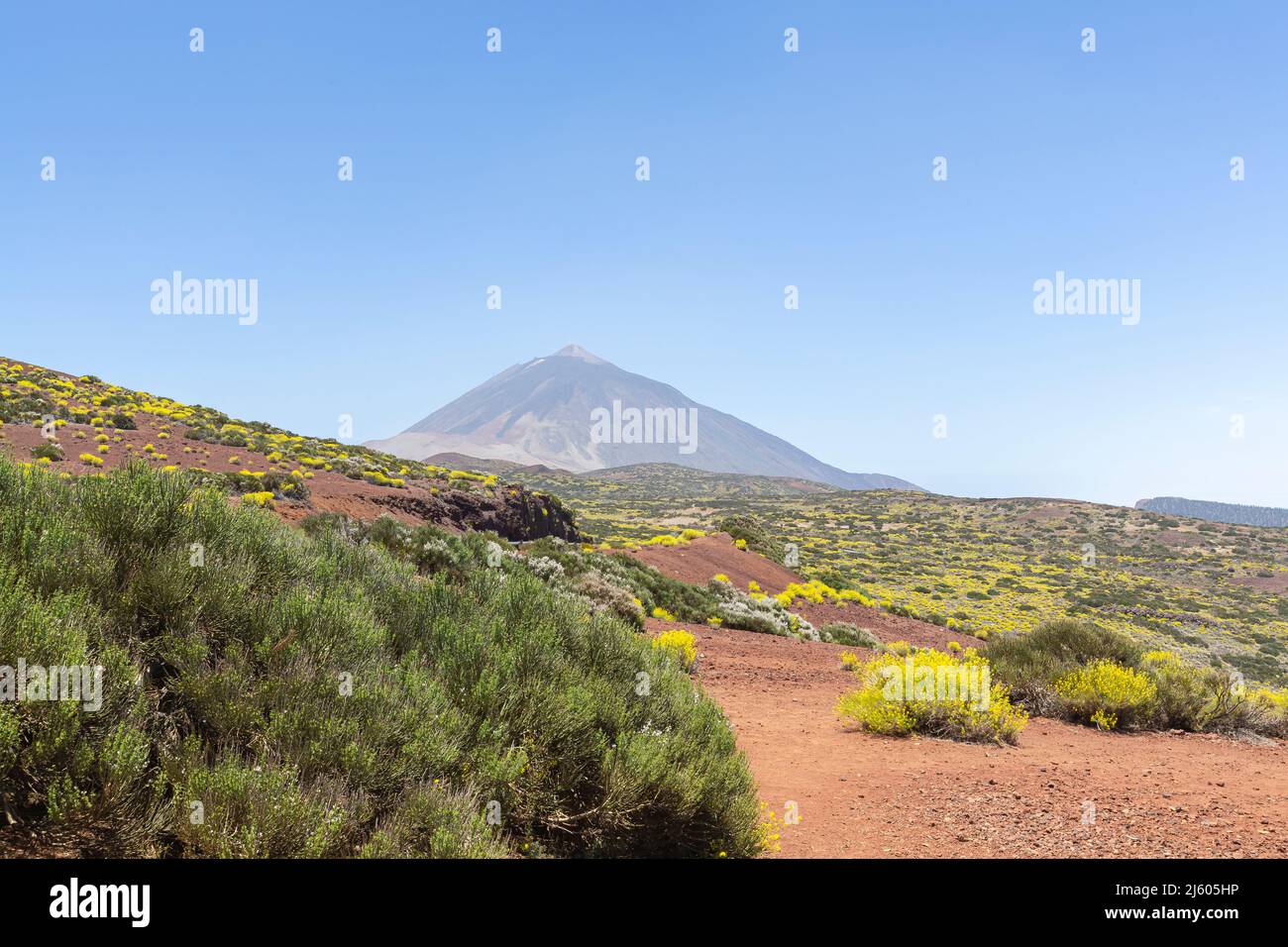 Landscapes and views of the Teide volcano on the island of Tenerife, located in the Teide National Park, its summit is the highest point in Spain Stock Photo