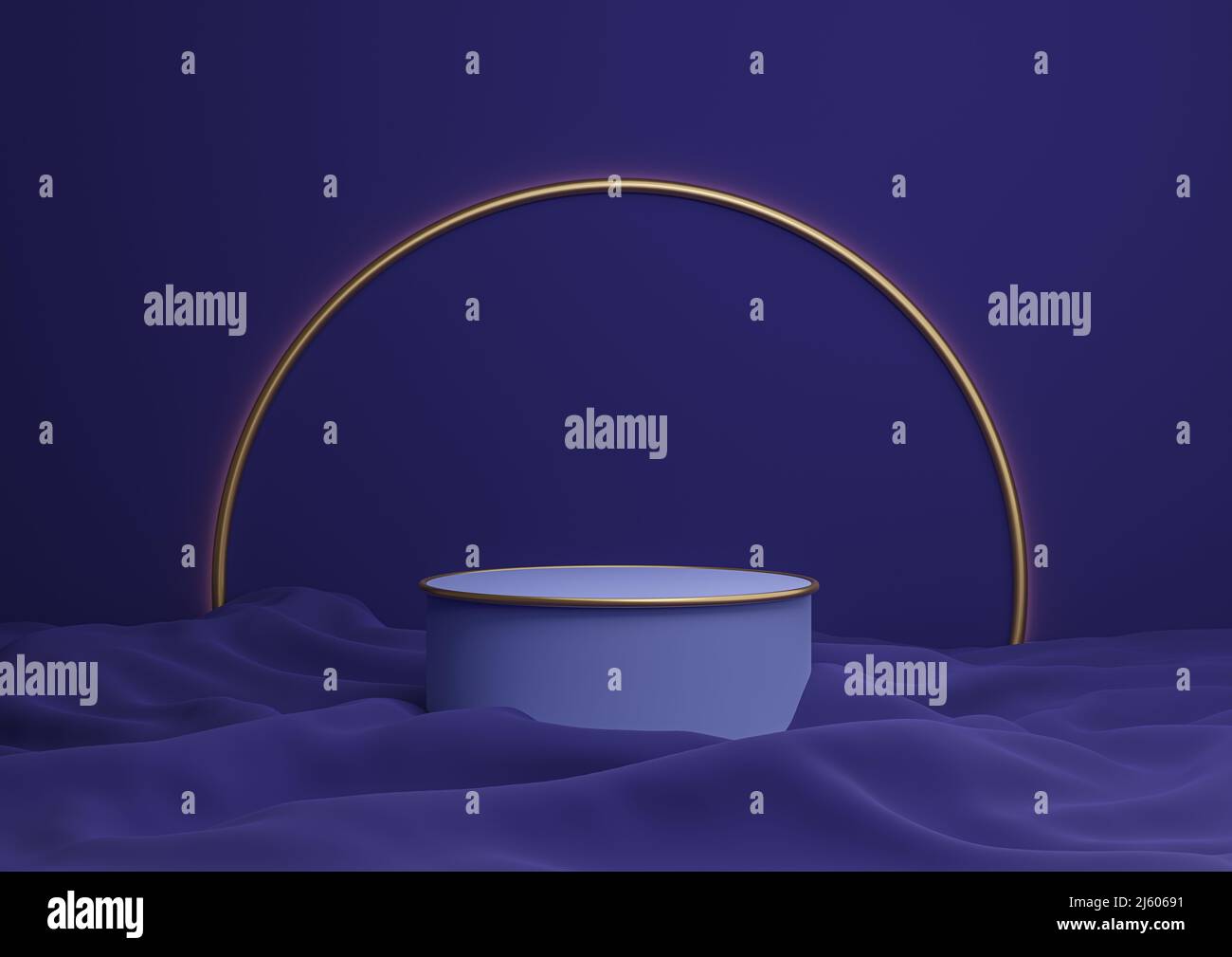 Dark blue 3D rendering luxurious product display podium or stand ...